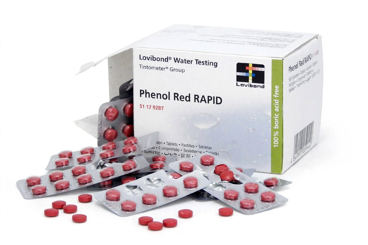 Lovibond 511792BT Phenol Red Rapid Tablets, 500 Tablets | pH Water Testing Reagent | Rapid Dissolving Tablets | Boric Acid Free
