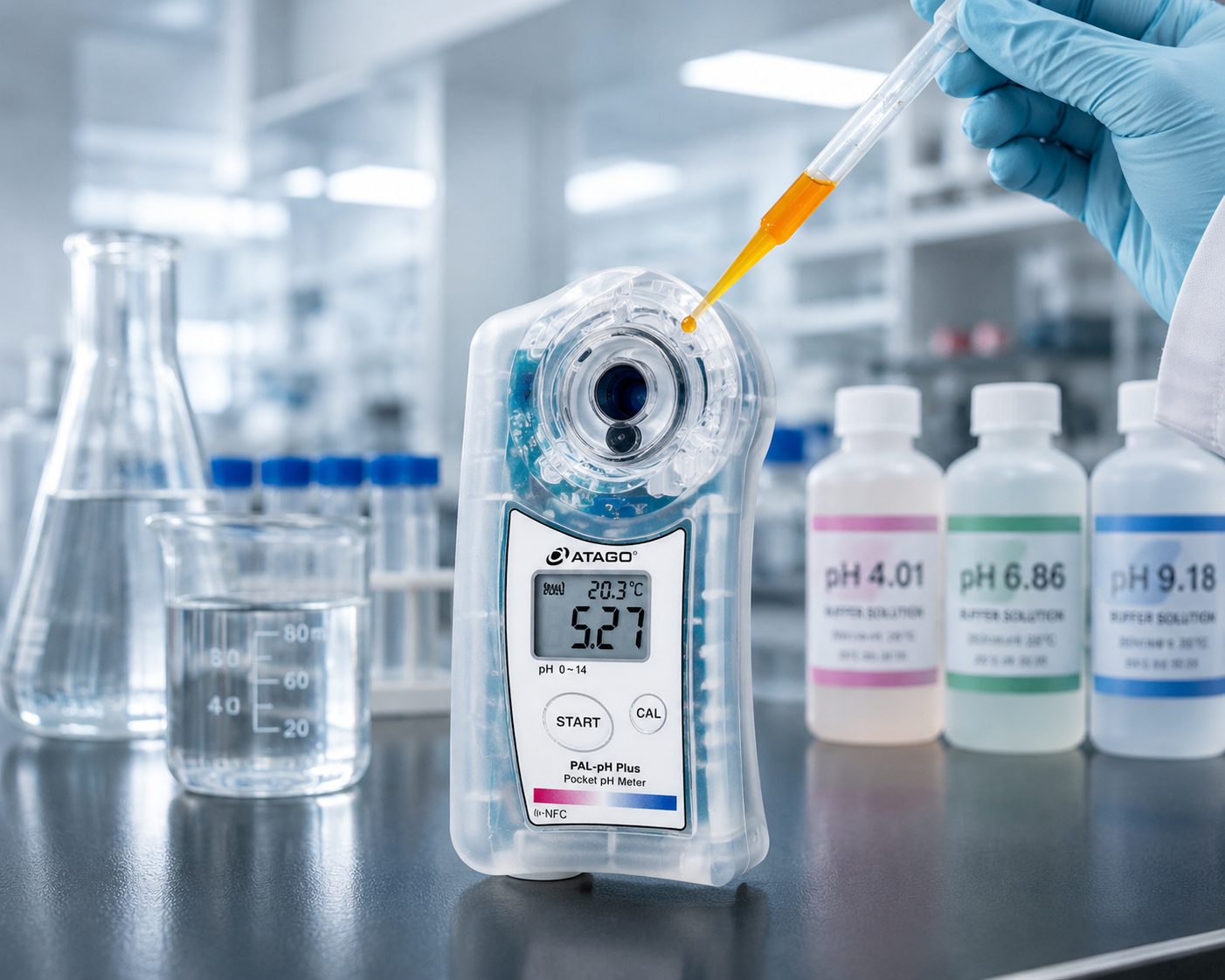 ATAGO PAL-pH Plus Digital Hand-held pH Meter | 0.00–14.00 pH Range | ±0.10 pH Accuracy | 0.01 pH Resolution | IP65 Water Resistant | Automatic Temperature Compensation
