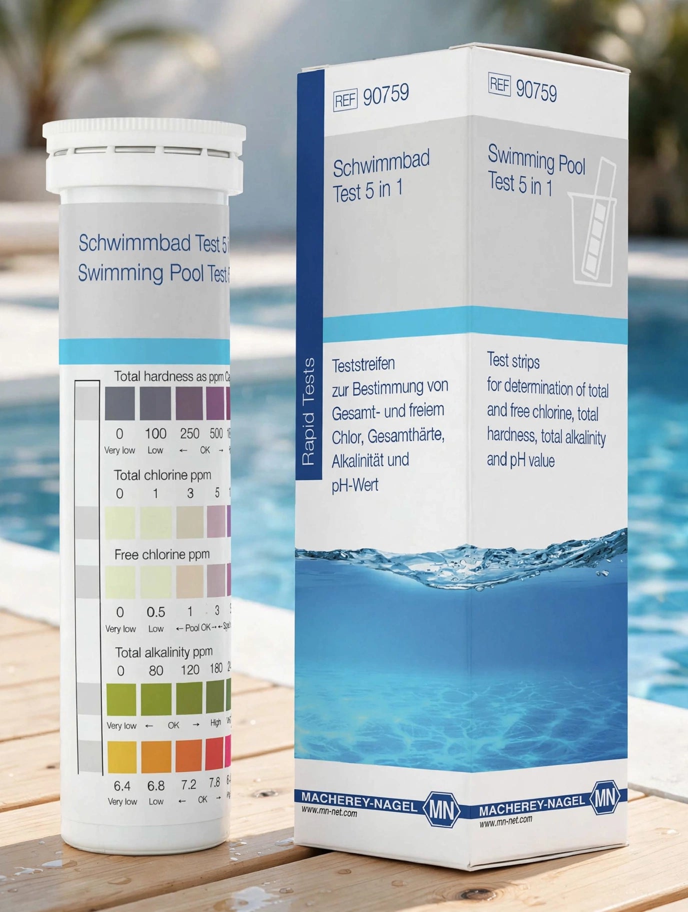 MACHEREY-NAGEL Swimming Pool Test 5 in 1 Test Strips (50 Strips)
REF / Product Code: MN 90759