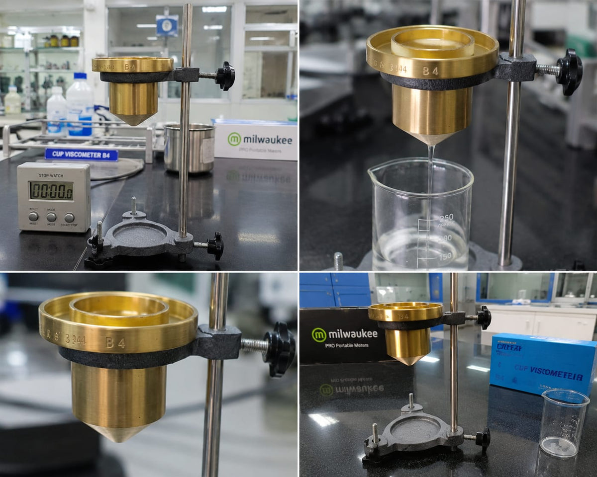 Ford Cup Viscometer B4 with Stand – Paint, Varnish and Coating Viscosity Testing Instrument