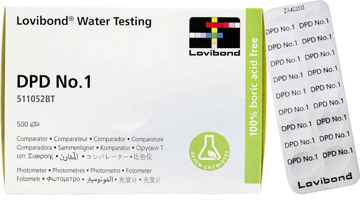 Lovibond® DPD No. 1 Reagent Tablets 511052BT – 500 Tablets | Free Chlorine Testing Reagent for Water Analysis