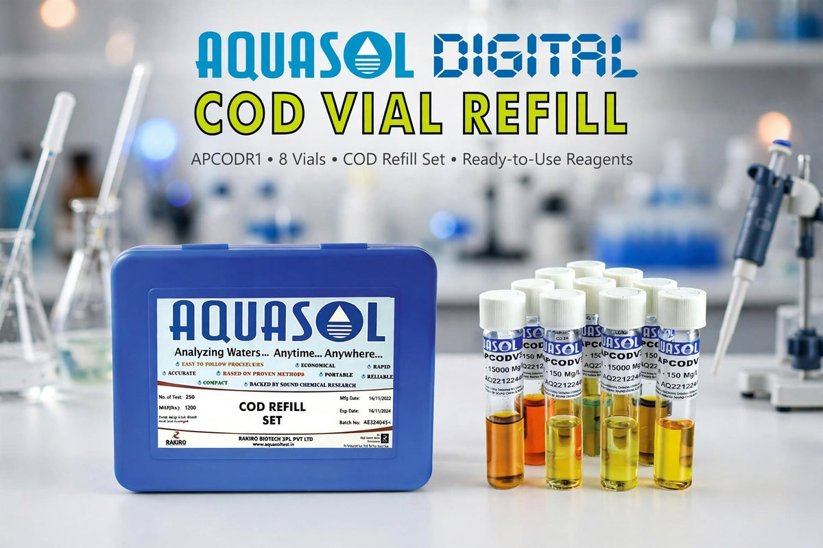 AQUASOL DIGITAL APCODR3 COD Vial Refill Set | 0–15000 mg/L PPM | 100 Tests | High Range COD Reagent