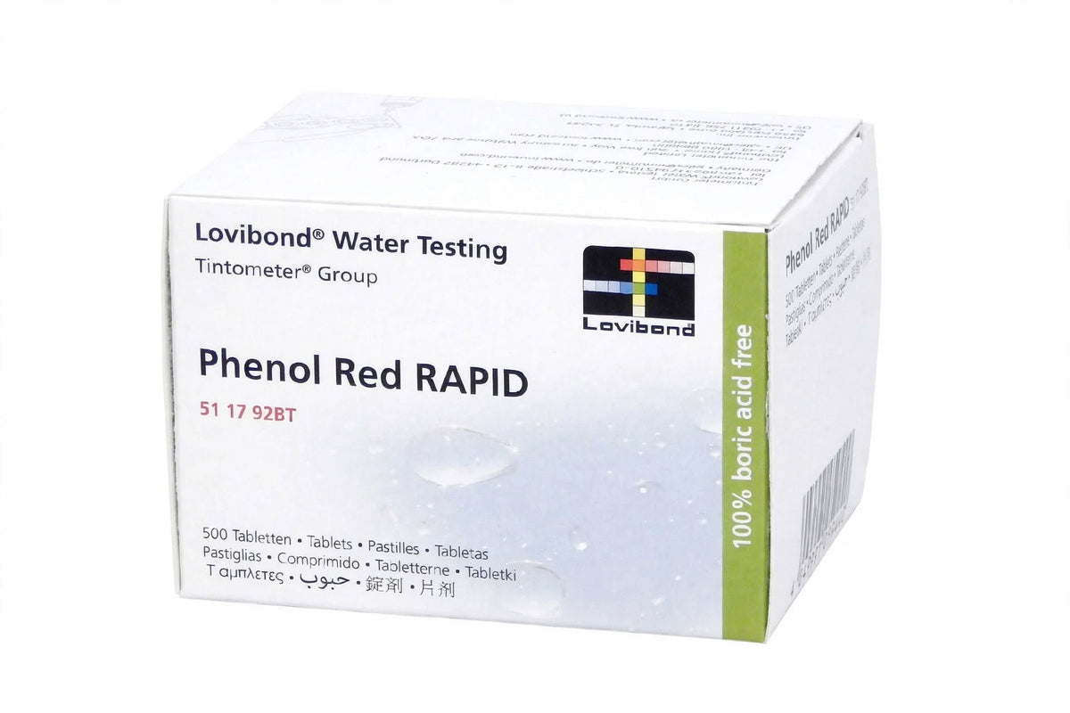 Lovibond 511792BT Phenol Red Rapid Tablets, 500 Tablets | pH Water Testing Reagent | Rapid Dissolving Tablets | Boric Acid Free