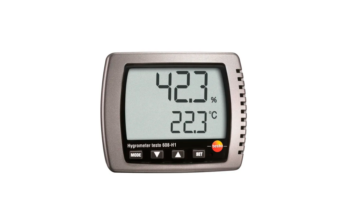 Testo 608-H1 Digital Thermohygrometer | Temperature & Humidity Meter | Dew Point Display | 0 to +50 °C | 10 to 95 %RH | Model 0560 6081
